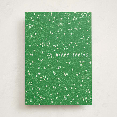 This is a grass greeting cards with standard by Alexandra Dzh called spring field printing on signature in greeting cards
