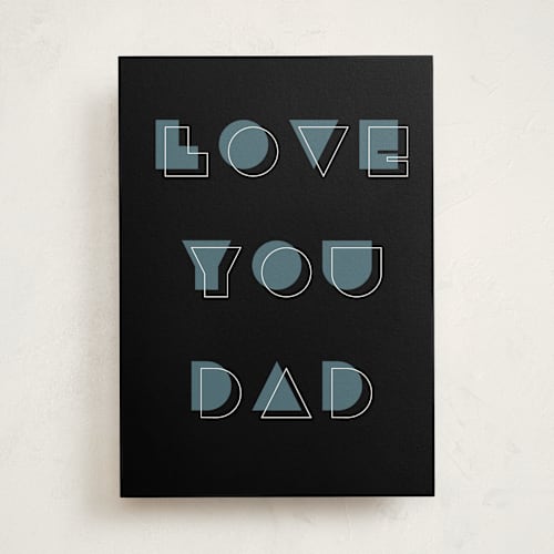 This is a navy fathers day cards with standard by Sumak Studio called geometric printing on signature in greeting cards