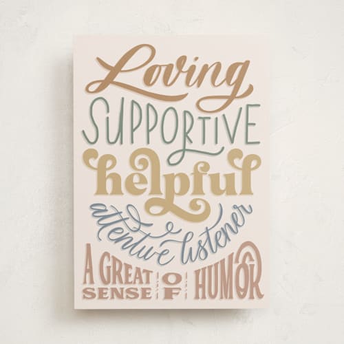 This is a cream fathers day cards with standard by Carolyn Kach called enough about me printing on signature in greeting cards