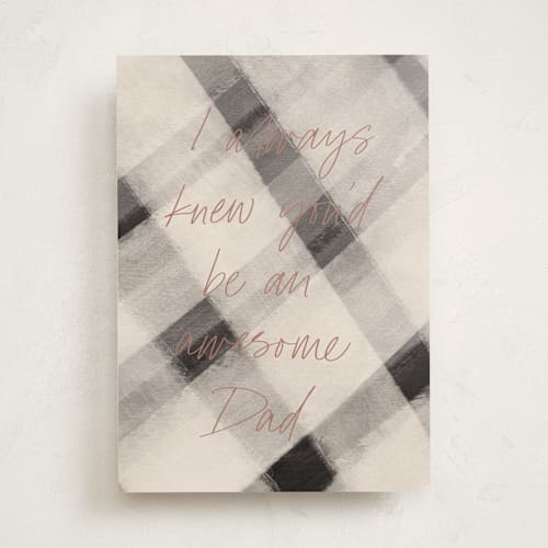 This is a plaid fathers day cards with standard by Stacey Meacham called awesome dad printing on signature in greeting cards