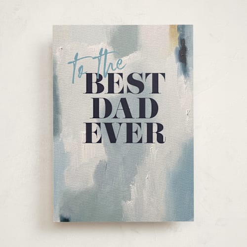This is a navy fathers day cards with standard by Nicoletta Savod called the best dad ever printing on signature in greeting cards