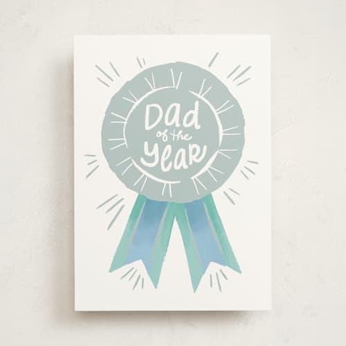 This is a cream fathers day cards with standard by Jennifer A. Smith called parent of the year printing on signature in greeting cards