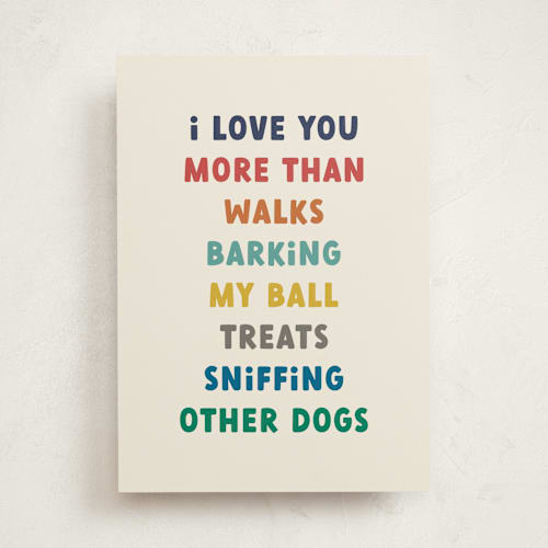 This is a beige fathers day cards with standard by Jessica Williams called puppy love printing on signature in greeting cards