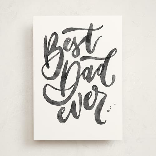 This is a ink fathers day cards with standard by Anastasia Makarova called best daddy ever printing on signature in greeting cards