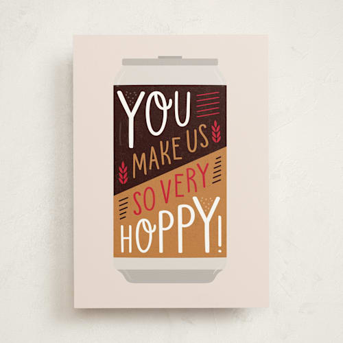 This is a ochre fathers day cards with standard by Erica Krystek called very hoppy printing on signature in greeting cards
