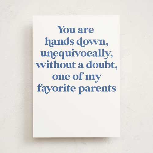 This is a navy fathers day cards with standard by Hudson meet Rose called playing favourites printing on signature in greeting cards