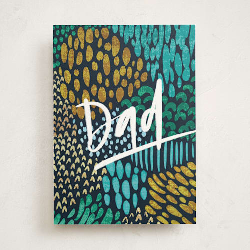 This is a scale fathers day cards with standard by Heather Cairl called bold pattern printing on signature in greeting cards