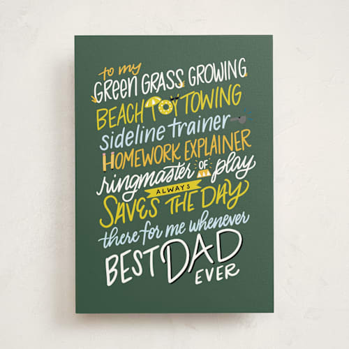 This is a evergreen fathers day cards with standard by Cindy Reynolds called ringmaster of play printing on signature in greeting cards