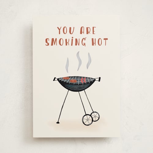 This is a cream fathers day cards with standard by Juliana Zimmermann called smoking hot printing on signature in greeting cards