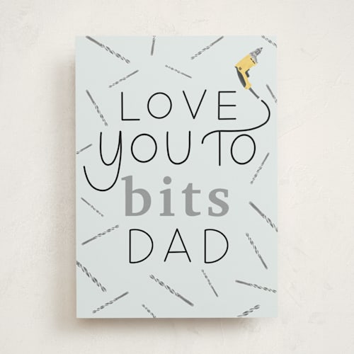 This is a sky fathers day cards with standard by Letter B Calligraphy called love you to drill bits printing on signature in greeting cards
