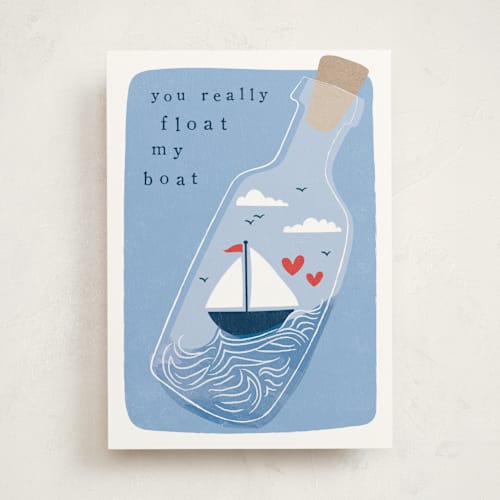 This is a sea fathers day cards with standard by Karidy Walker called floating boat printing on signature in greeting cards