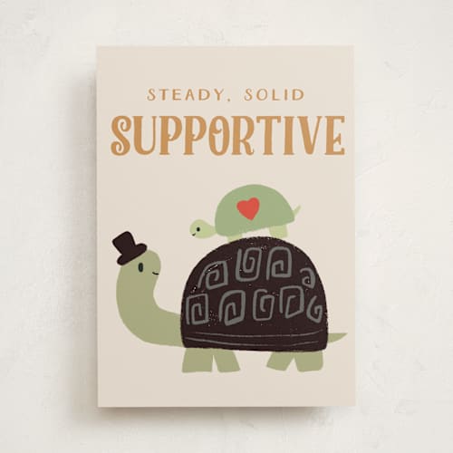 This is a taupe fathers day cards with standard by chocomocacino called aragostelle printing on signature in greeting cards