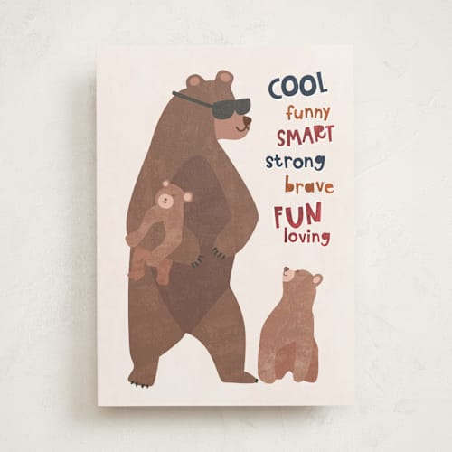 This is a fawn fathers day cards with standard by Kamala Nahas called beary best dad printing on signature in greeting cards