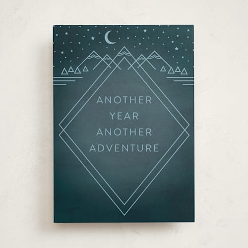 This is a navy birthday cards for him with standard by Summer Winkelman called mountain sky printing on signature in greeting cards