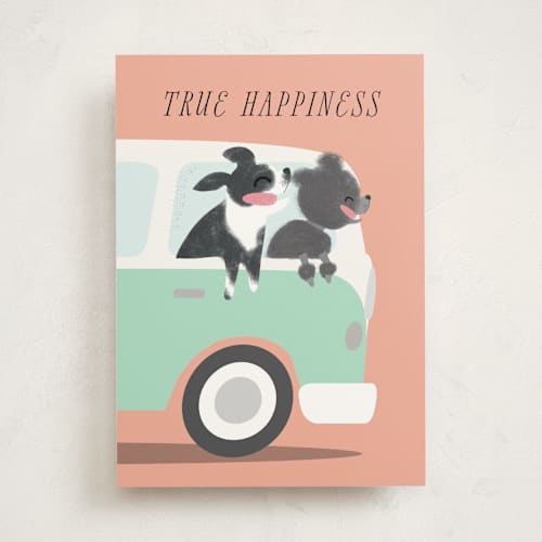 This is a peach birthday cards for him with standard by Itsy Belle Studio called true happiness printing on signature in greeting cards