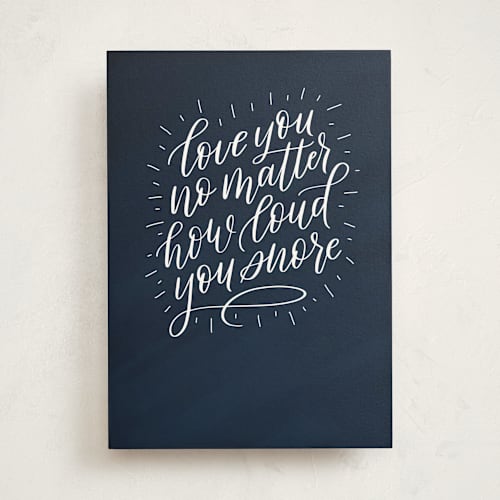 This is a night birthday cards for him with standard by Carolyn Kach called no matter how loud printing on signature in greeting cards
