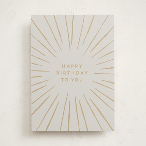 This is a grey birthday cards for him with standard by AK Graphics called birthday burst printing on signature in greeting cards