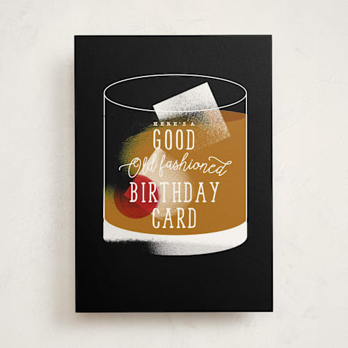 This is a sepia birthday cards for him with standard by Baumbirdy called old fashioned birthday card printing on signature in greeting cards