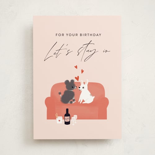This is a blush birthday cards for him with standard by Itsy Belle Studio called let's stay in printing on signature in greeting cards