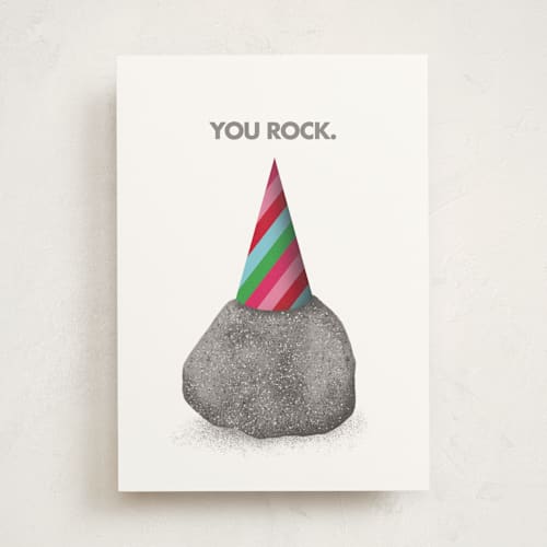 This is a rock birthday cards for him with standard by mo kelley called you rock printing on signature in greeting cards