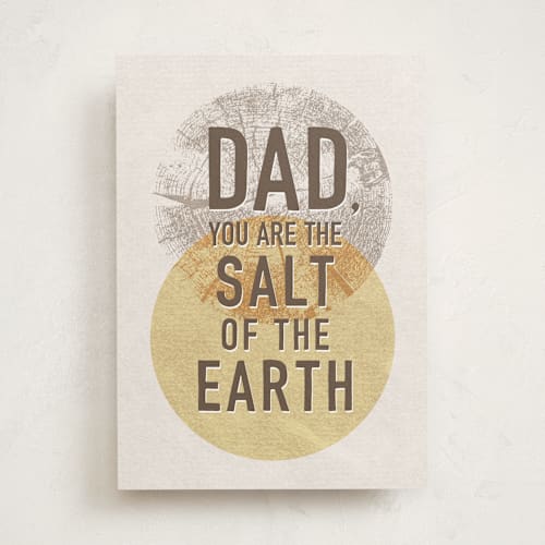 This is a earth birthday cards for him with standard by Robin Ott called salt of the earth printing on signature in greeting cards