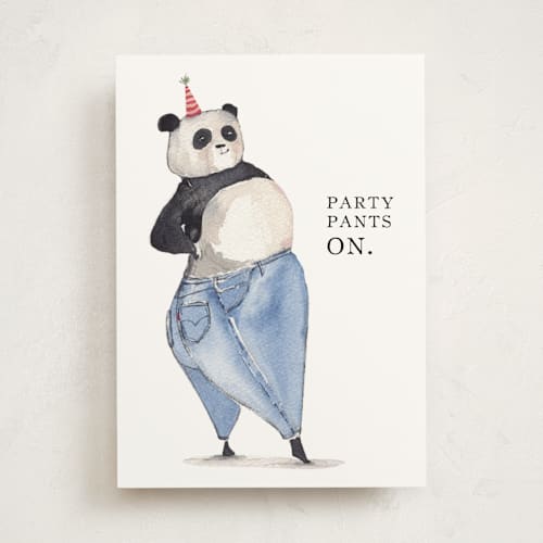 This is a snow birthday cards for her with standard by E. Frances Paper called party pants printing on signature in greeting cards