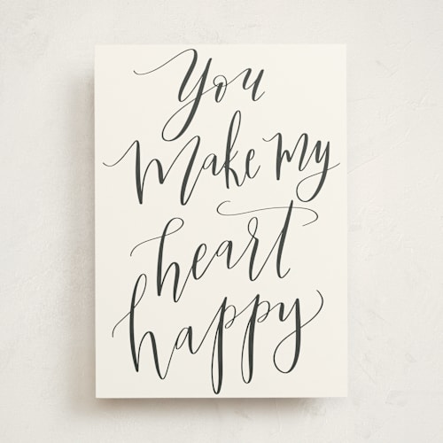 This is a champagne birthday cards for her with standard by Wildflower Paper Company called heart printing on signature in greeting cards