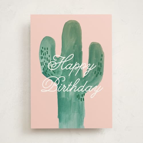 This is a pear birthday cards for her with standard by Baumbirdy called wild cactus printing on signature in greeting cards