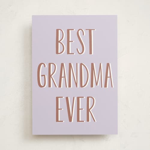 This is a lavender birthday cards for her with standard by Sara Heilwagen called best grandma printing on signature in greeting cards