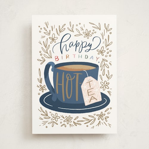 This is a snow birthday cards for her with standard by Alethea and Ruth called happy hot-tea printing on signature in greeting cards