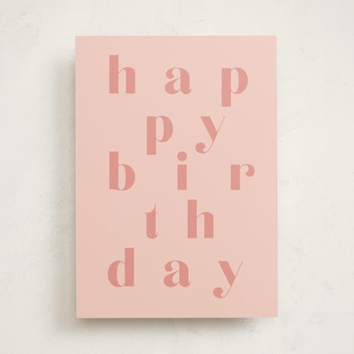 This is a blush birthday cards for her with standard by Angela Thompson called chic birthday printing on signature in greeting cards