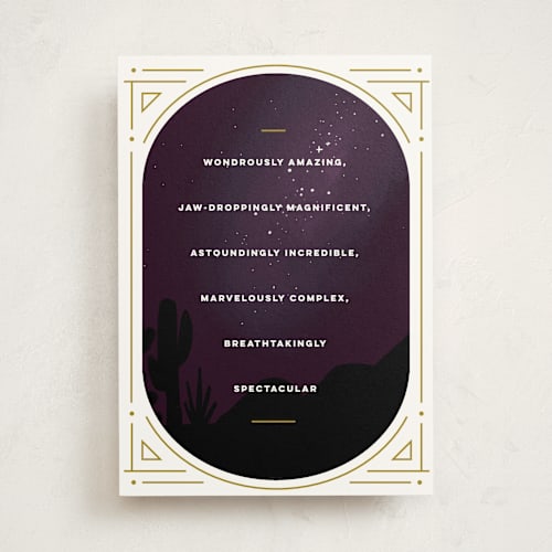This is a midnight birthday cards for her with standard by Tanya Lee of Frooted Design called highlights printing on signature in greeting cards