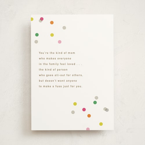 This is a confetti birthday cards for her with standard by Violet and Mae called you deserve confetti printing on signature in greeting cards