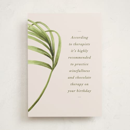 This is a leaf birthday cards for her with standard by Nam Bourassa called winefullness printing on signature in greeting cards