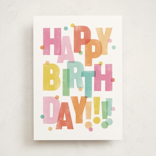 This is a tangerine birthday cards for her with standard by Michelle Taylor called colorful confetti printing on signature in greeting cards