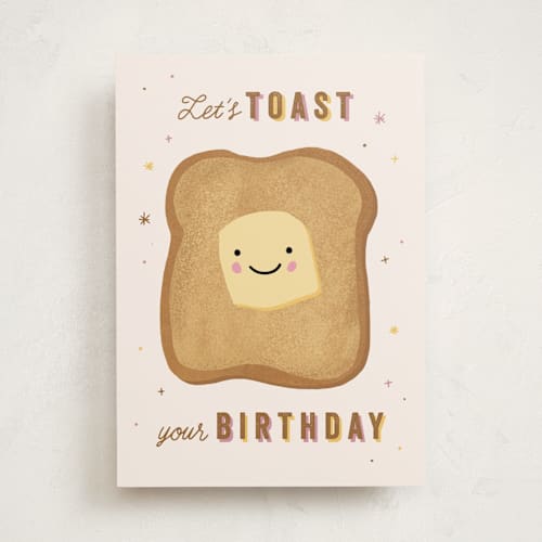 This is a rose birthday cards for her with standard by Laura Bercovich called a birthday toast printing on signature in greeting cards