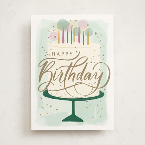 This is a mint birthday cards for her with standard by Rebecca Durflinger called sweet sprinkle cake printing on signature in greeting cards