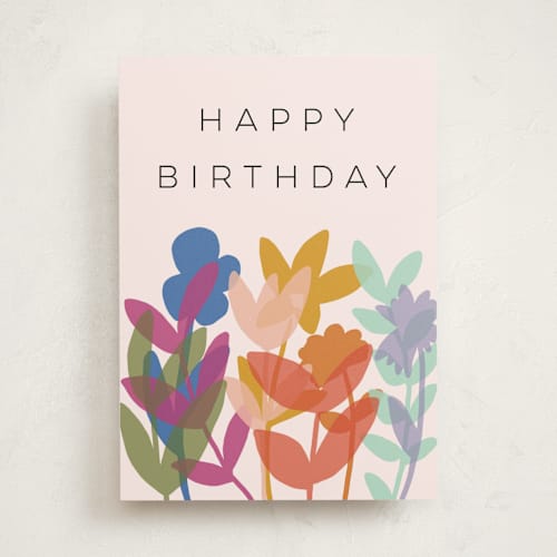 This is a rose birthday cards for her with standard by Morgan Kendall called rainbow garden printing on signature in greeting cards