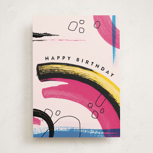 This is a rose birthday cards for her with standard by Anastasia Makarova called brush strokes printing on signature in greeting cards