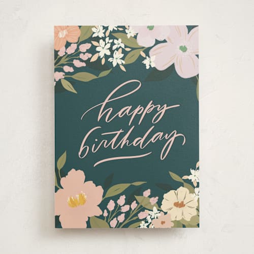 This is a leaf birthday cards for her with standard by Julie Murray called birthday bouquets printing on signature in greeting cards