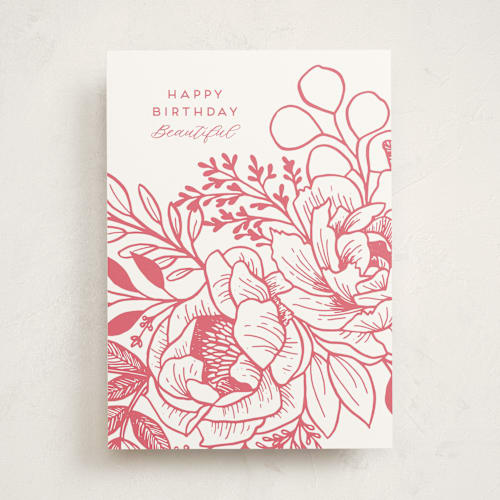 This is a rose birthday cards for her with standard by Genna Blackburn called beautiful blooms printing on signature in greeting cards