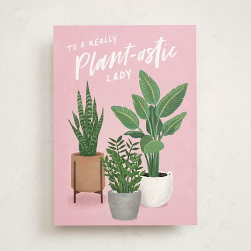 This is a rose birthday cards for her with standard by Hooray Creative called plant-astic printing on signature in greeting cards
