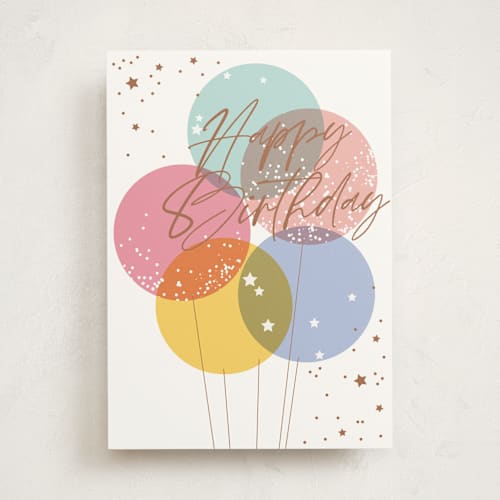 This is a snow birthday cards for her with standard by Everett Paper Goods called balloon bunch printing on signature in greeting cards
