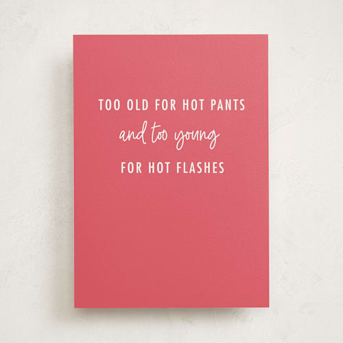 This is a carnation birthday cards for her with standard by Dawn Pope called too old and too young printing on signature in greeting cards