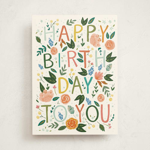 This is a garden birthday cards for her with standard by Corie Page called happy birthday garden printing on signature in greeting cards