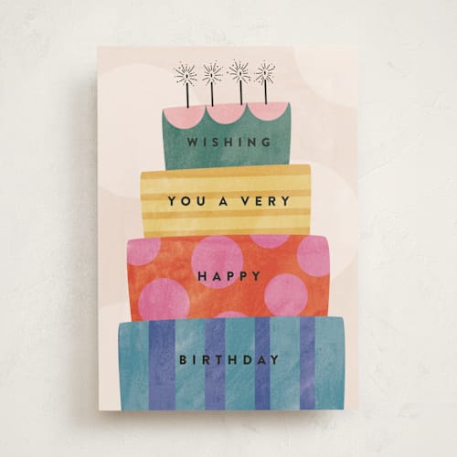 This is a cupcake birthday cards for her with standard by Pixel and Hank called happy birthday cake printing on signature in greeting cards