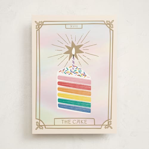 This is a rainbow birthday cards for her with standard by Nadia Hassan called the star printing on signature in greeting cards