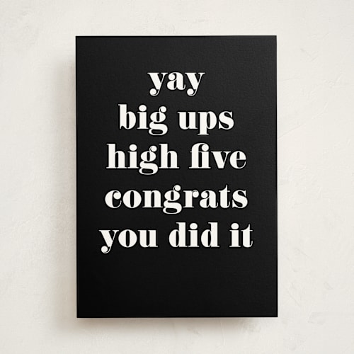 This is a inky graduation cards with standard by Creo Study called all the applause printing on signature in greeting cards