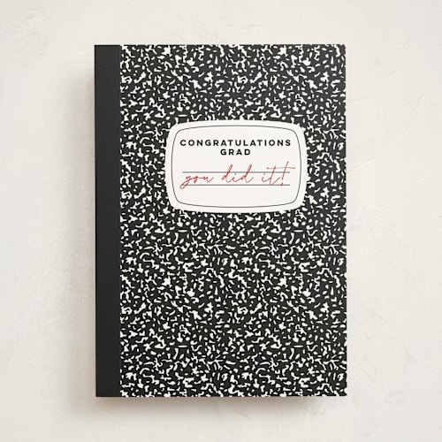 This is a ink graduation cards with standard by Alexandra Cohn called composition book printing on signature in greeting cards