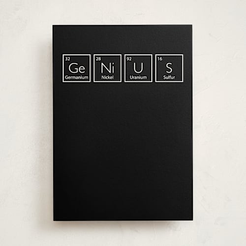 This is a inky graduation cards with standard by Heather Schertzer called genius printing on signature in greeting cards